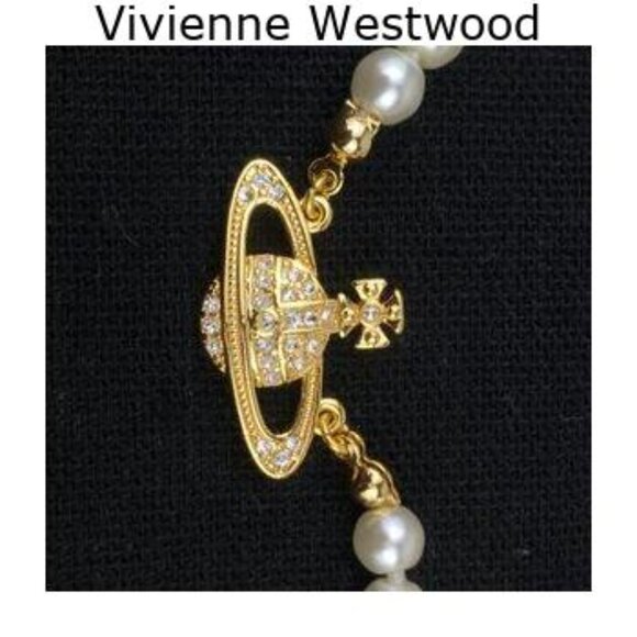 New Vivienne Westwood gold mini bas relief pendant necklace. - Picture 3 of 5